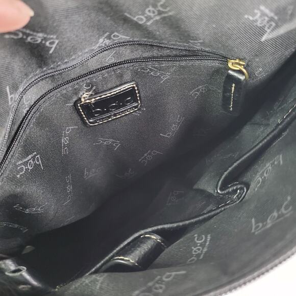 B.O.C. Born Concepts Gray and Black Vinyl Tote Shoulder Handbag Purse Medium - Picture 9 of 11